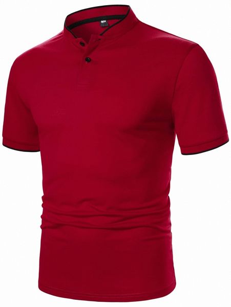 

men contrast trim polo shirt q2vs#, White;black