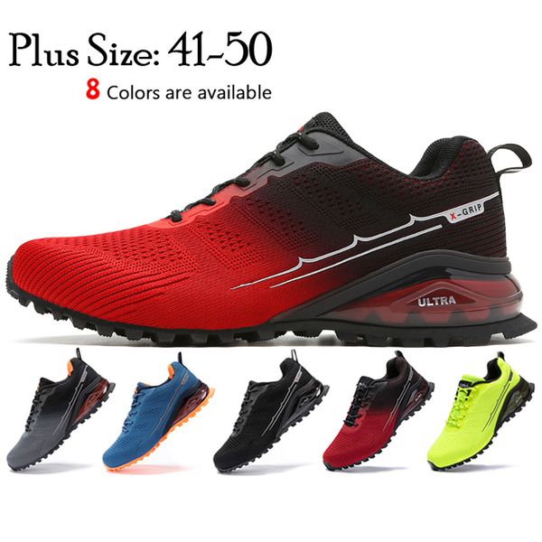

men s trail running big size lightweight trekking sneakers outdoor walking jogging tennis shoes zapatillas hombre 220811, Black