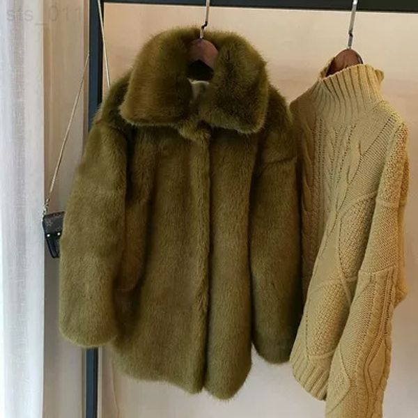 

brand style 2020 new high-end fashion women faux fur coat s82 t220716, Black