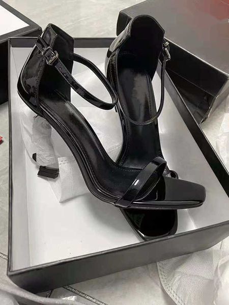 

with box classic stiletto heels sandals fashion heel women shoes dress ladies 2021, Black