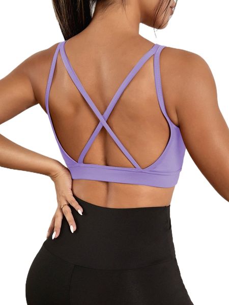 

crisscross backless sports bra s9nr#, Gray