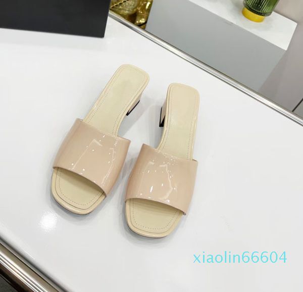 

fashion-summer classic casual and comfortable slippers low heel shoes leather patent leather black summer fashion multicolor shoes