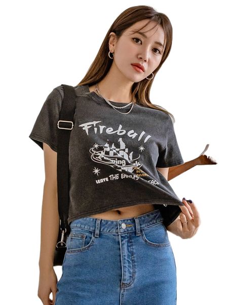 

dazy letter graphic crop tee a2yh#, White