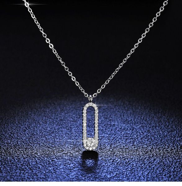 

jewelry s925 stone necklace female clavicle chain pin necklace new style, Silver