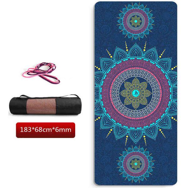 

melebar 1830 680cm 6mm anti selip tpe beludru karpet yoga ramah lingkungan untuk pilates kebugaran tikar olahraga t220802