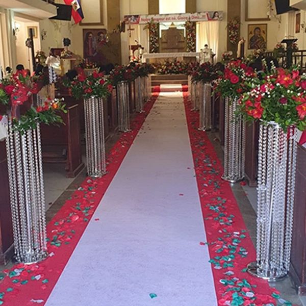 decorazione alta 110 cm bellissimo evento matrimonio passerella supporto decorativo oro argento acrilico perline piedistallo pilastri strada piombo vaso fondale scenico imake368