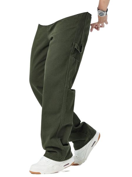 

men slant pocket straight leg jeans a3sq#, Blue