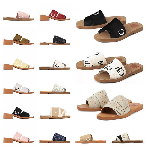 Mules Woody Moda Sandálias Sandálias 2023 preto e branco rosa vintage vintage chinelos de designers de designers slippers slides mulheres senhoras espreguiçadeiras ao ar livre