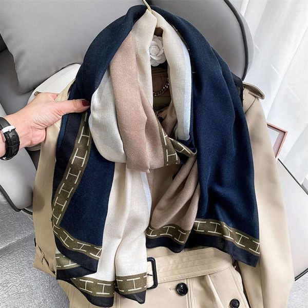

autumn winter 2020 new cotton and hemp women's summer sun protection beach towel thin silk scarf versatile shawl warm neck288r, Blue;gray