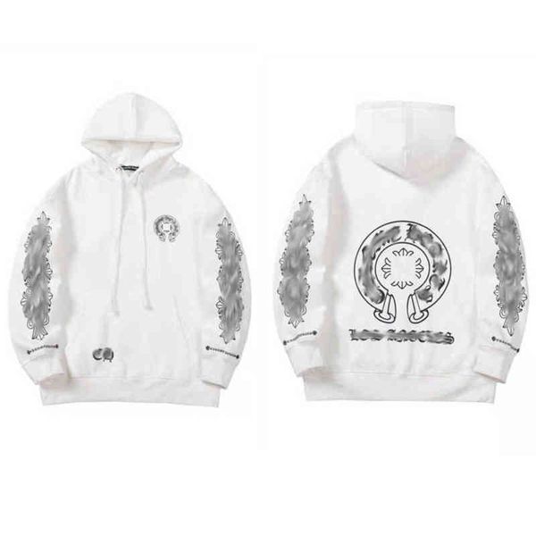 

mens fashion luxury sweatshirts designer hoodies ch classic zipper hooded sweater cross flower pullover sanskrit pattern casual coat women, Black
