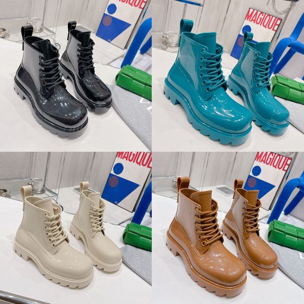 

lace-up martin boots 2022 new fashion thick-soled waterproof couple shoes, Black