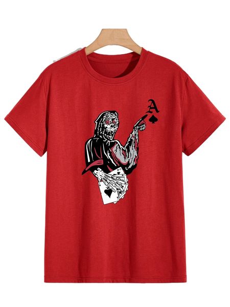 

romwe guys skull graphic tee n8vk#, White;black