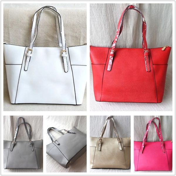 

dhl/wholesale classic designer tote bag fashion solid colors high capacity leather handbags portable pu ladies shopping shoulder bags casual, Black