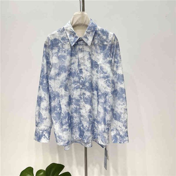 

women's polos feng shui ink painting printed shirt mulberry silk cotton lapel temperament long sleeve spring female, White