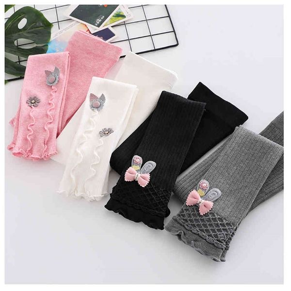 

girl leggings bow trousers girl floral children pants casual style kids clothes girls spring autumn 210412, Blue