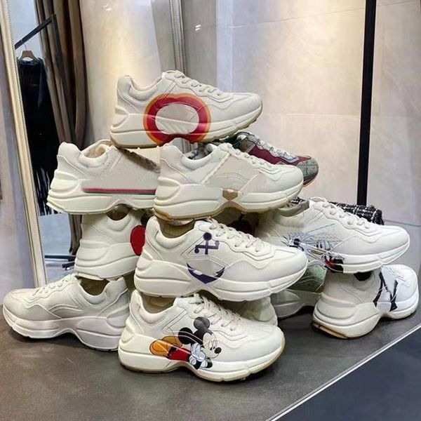 

r sneakers rhyton casual shoes men women daddy sneaker lady luxurys runner trainers chaussures multicolor platform shoes 35-46, Black