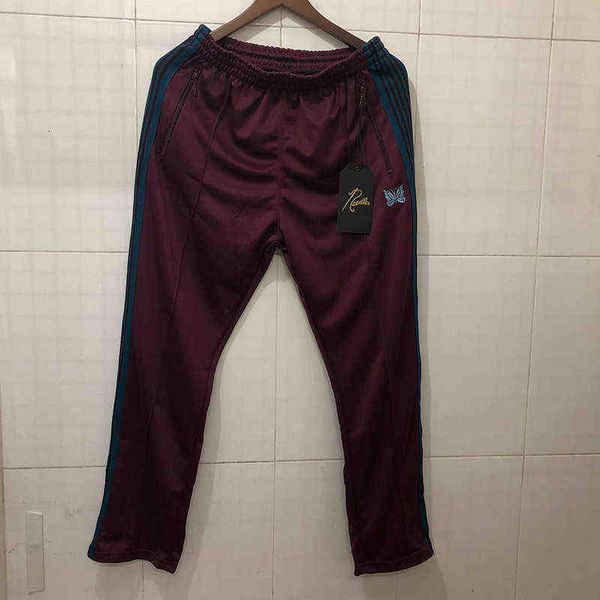 

awge needles sweatpants women men butterfly embroidery drawstring joggers awge sweatpants streetwear pants t220803, Black