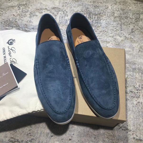 Loro Piano impreziosito Walk Summer Charms scarpe piana mocassini in pelle scamosciata Mocassini per coppie Appartamenti casual in vera pelle da uomo Designer di lusso scarpe eleganti piatte