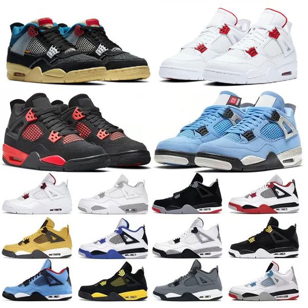 

2022 high mens women basketball shoes 4s jumpman 4 red thunder wild things university blue black cat fire motorsports sail metallic purple t