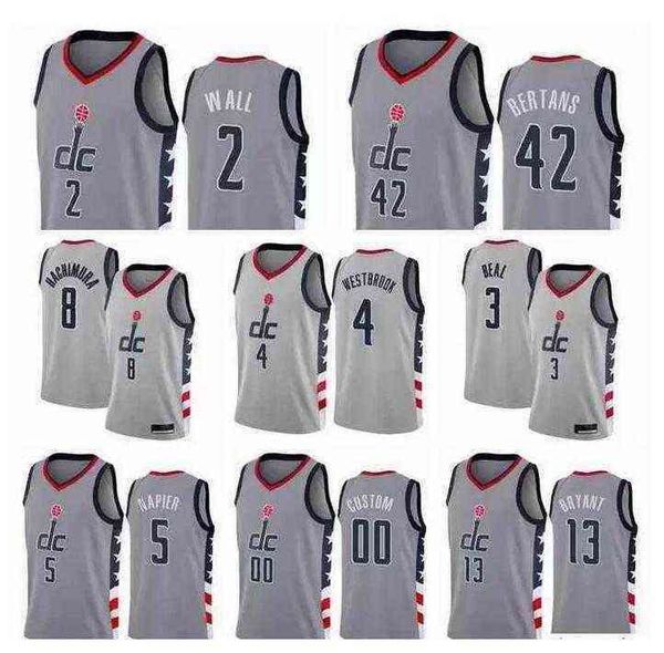 

2021 printed basketball jerseys bradley beal thomas bryant davis bertans robin lopez ish smith rui hachimura deni avdija raul''nba, Black