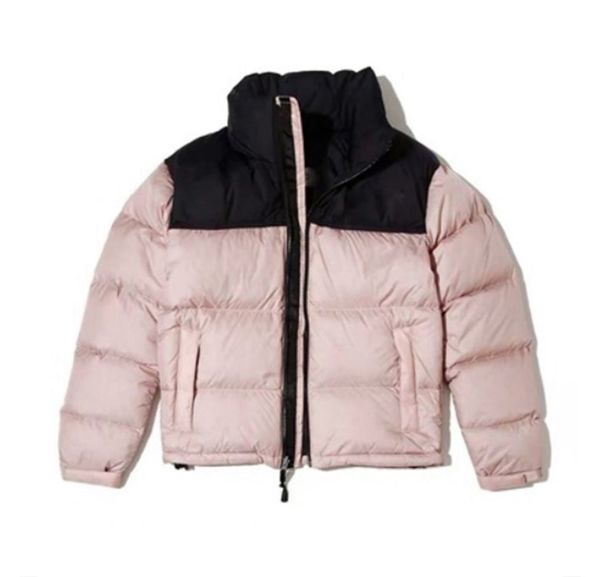 

mens clothes winter down jacket parkas long sleeve parka zip up pockets mixed colors couple cotton coats casual stand collar warm puffer jac, Black
