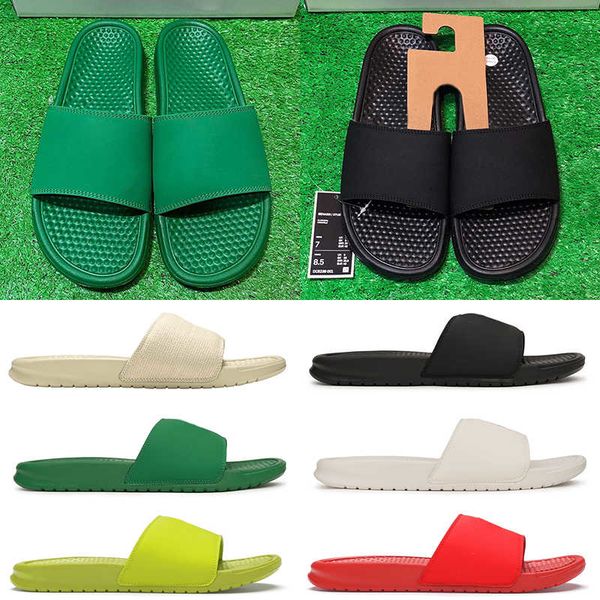 

2022 benassi slide slippers jdi tanjun men women summer beach sandals fashion outdoor slides shoes white red volt, Black