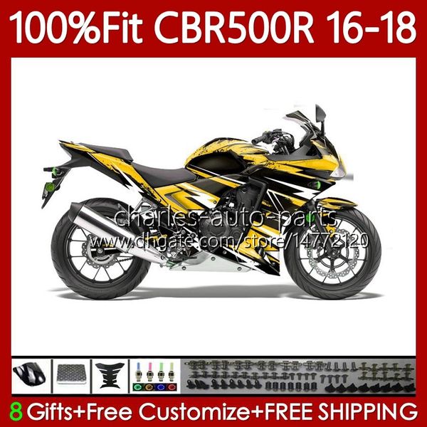 Einspritzkarosserie für HONDA CBR500CC CBR 500 CC 500R 2016-2018 111No.135 CBR500 R RR 500CC Karosserie CBR500R 16 17 18 Gold Schwarz CBR500RR 2016 2017 2018 OEM-Verkleidung