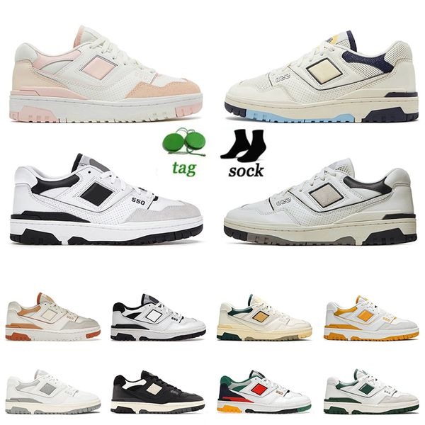 

shoes b550 men women casual sneakers bb550 platform white pink green unc rich paul au lait navy blue retros low 550 classic dunkes trainers, Black