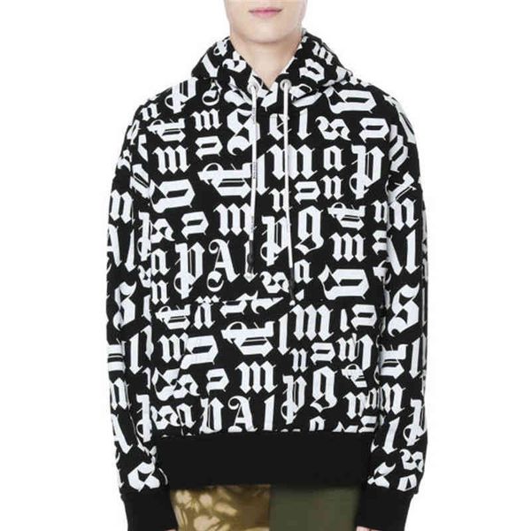 

designer palms hoodie europe and america casual loose mens woman lovers winter cotton large trendy round neck fashion brands angels sweater, Black