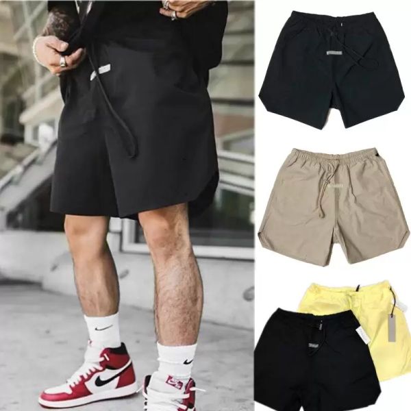 

tide brand designer sports fitness stretch shorts men's sport knee length pants casual oversize loose cotton pant m-xxl, White;black
