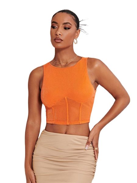 

solid crop tank i7je#, White