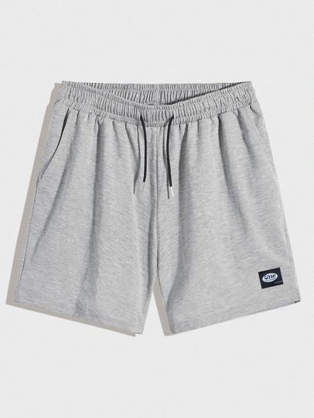 

romwe guys letter patched drawstring shorts w5mh#, White;black