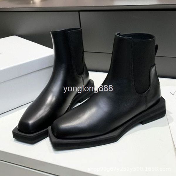 

boots autumn and winter french elastic thin boots women's knitted wool tube short socks, Black
