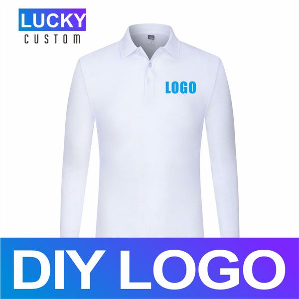 Мужская блузка с длинными рукавами, рубашка-поло, индивидуальный принт с вышивкой, деловой повседневный удобный комбинезон с лацканами Lucky Custom 3Xl 220608