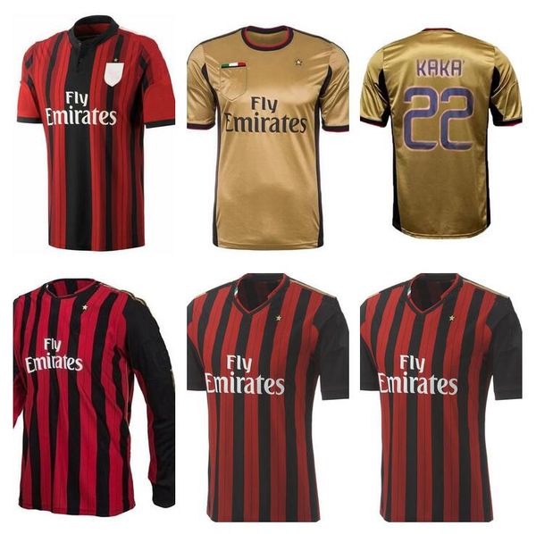 

2013 2014 ibrahimovic kaka retro soccer jersey 13 14 15 milan robinho el shaarawy mÃ©nez torres balotelli montolivo vintage classic football, Black;yellow