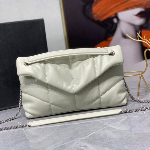 

quilted messenger bag soft handbag purse chain crossbody shoulder bags sheepskin leather fashion letter flap puffer handbags x1fi#