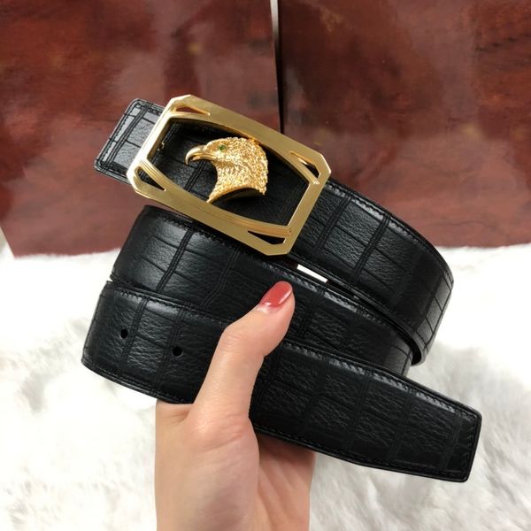 Роскошный ремень бренда для человека дизайнерский крокодиловый кожаный подлинный высочайшее качество черные ремни с коробкой Официальные репродукции Мужские пояс изысканный подарок 3,8 см
