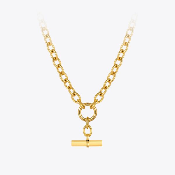 

enfashion hanging bar pendant necklace for women gold color necklaces fashion jewelry stainless steel bijoux femme party p213232 220518, Silver