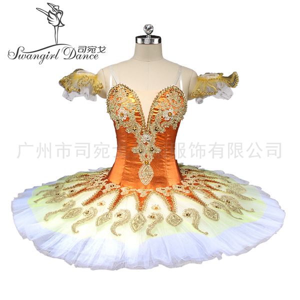 

women sugar plum fairy professional ballet tutu stage costumes for competition girls orange pancake tutus with white tulle bt9134a, Black;red