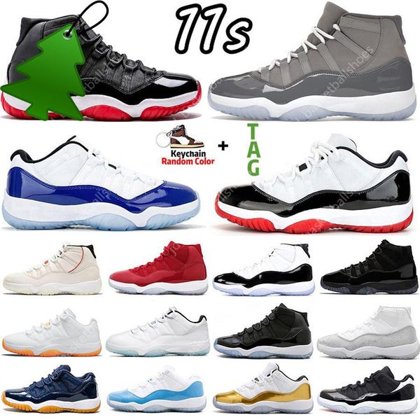 

2022 cool grey 11 11s basketball shoes high low citrus university legend blue white bred infrared concord 45 space jam gamma women mens o, Black