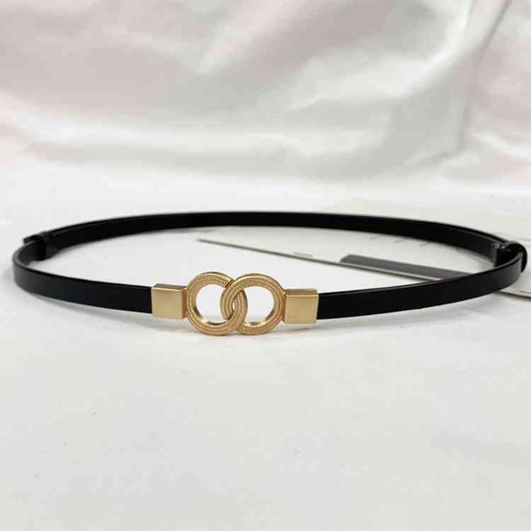 

belts 2022 pair buckle cowhide belt women's elastic adjustable dress thin, Black;brown