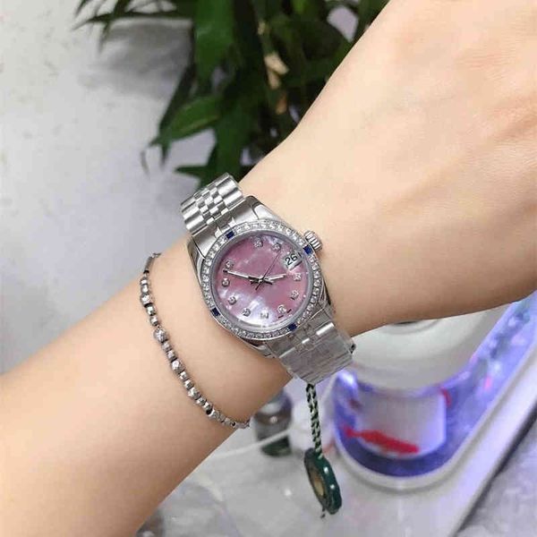 

luxury watches for men date platform stainless steel womens fashion diamond ring watch wristwatches watch, Slivery;brown