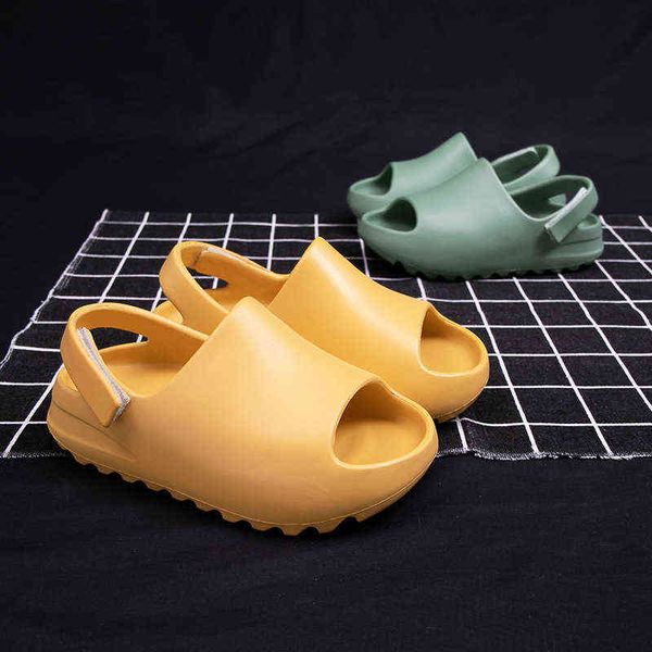 

baby boy girl fashion beach summer eva soft shoes toddler kids anti-slip fashion sandals soild colors lightweight flip flop g220523, Black;red