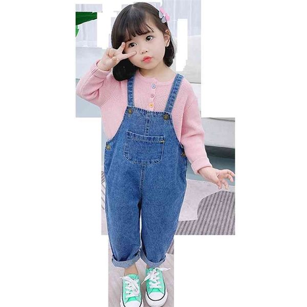 Kızlar Çocuk Denim Genel Sonbahar Bebek Kız Romper Tulum Türkçe Kız Kız Giysileri Boyutu 2-6y 210412