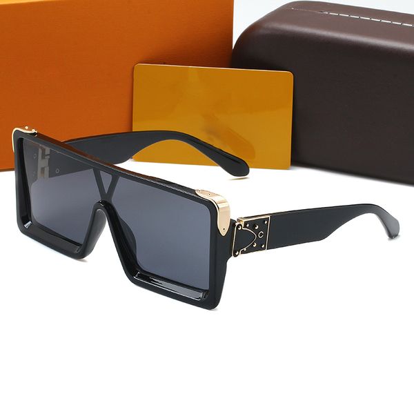 Мода Lou Vut Cool Sunglasses Дизайнерские солнцезащитные очки мужские женские глины против золотой квадратной рамки