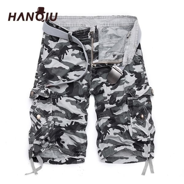 

camouflage loose cargo shorts men cool summer military camo short pants sale homme no belt 220318, White;black