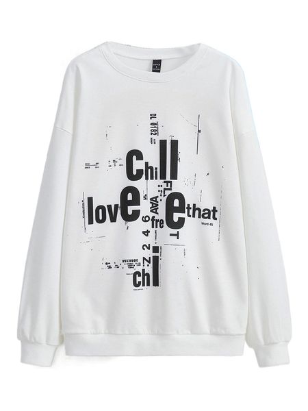 

x ronald lubega letter graphic drop shoulder sweatshirt a9mo#, Black