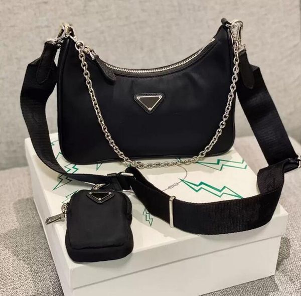 

women handbag designer nylon bags with wallet fashion hobo shoulder bag lady tote chains handbags messenger bags purse