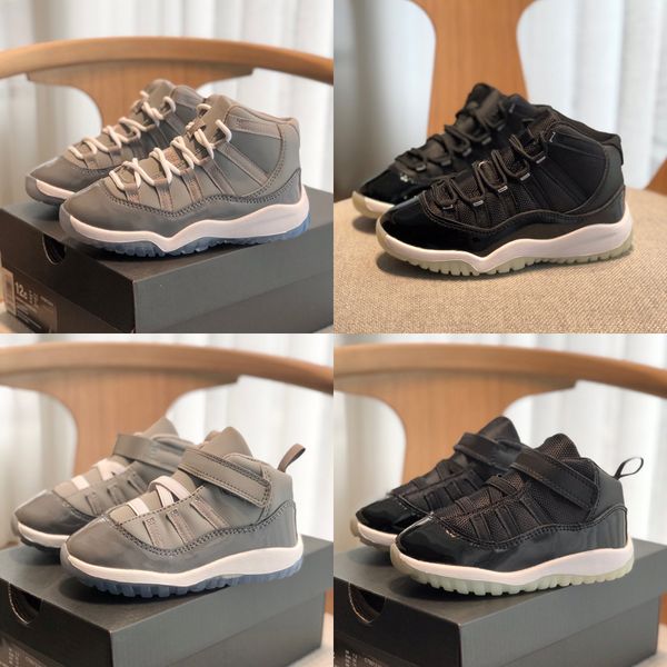 2022 Cool Grey Jumpman XI 11S Kinder Basketballschuhe Kinder Kleinkind Concord 11 Jugend Kinder Trainer Jungen Mädchen Turnschuhe Space Jam Großhandel 1 1S Größe 22-35