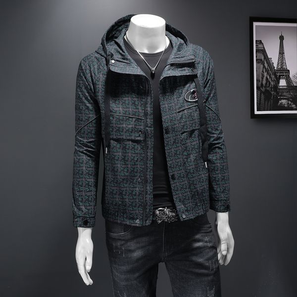 

men's and women's casual fall hoodie loose fit jacket patchwork geometric print jacket biker hip hop sweatshirt, Black;brown